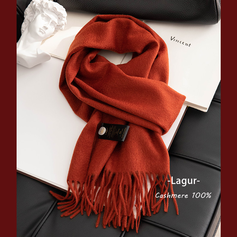 蒸蒸日上-酒红色Cashmere纯色100%羊绒围巾水波纹加厚礼盒装送礼,淘宝优惠券,粉丝福利购,淘宝优惠卷