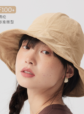百搭夏圆顶渔夫帽透气遮阳防晒帽