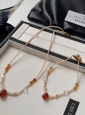 XMR新中式红玛瑙珍珠项链