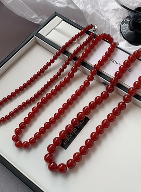 XMR新中式串珠红玛瑙项链