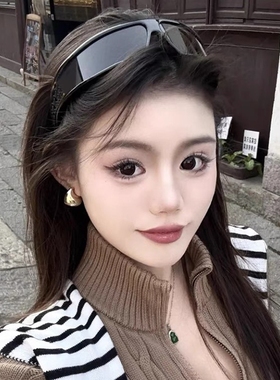 发箍墨镜女连体高级感时髦防风镜百搭潮凹造型欧美纯欲风太阳眼镜