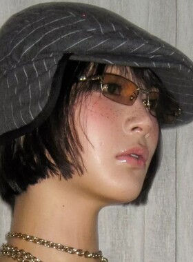 韩版Y2K老钱风金属方形半框墨镜女时髦小众街拍太阳眼镜防紫外线