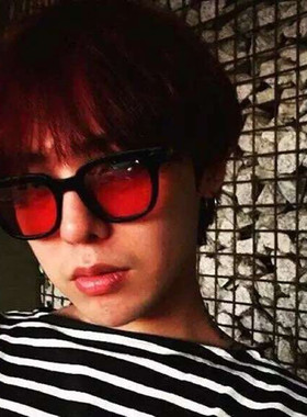 彩色透明眼镜权志龙潮果冻色方框