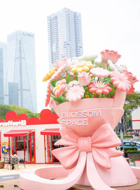 不锈钢仿真花朵雕塑花束网红打卡