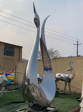 不锈钢水景雕塑金属抽象镜面圆环