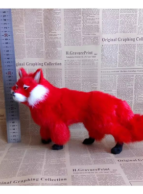 仿真狐狸黑色棕色赤狐白狐摆件