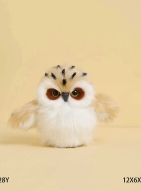 仿真猫头鹰摆件圣诞装饰