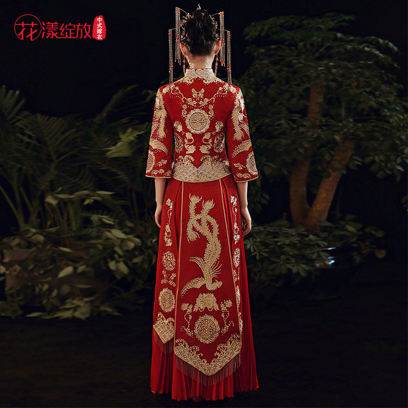 秀禾服夏季2022新款新娘中式婚纱 花漾绽放旗袍