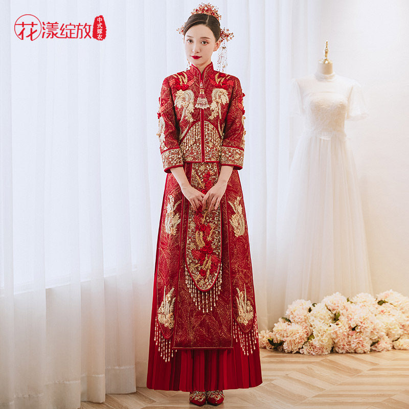 秀禾服2022新款结婚新娘中式秀和服 花漾绽放旗袍