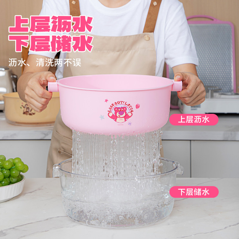 麦斯卡迪士尼洗菜盆沥水篮家用厨房洗菜篮滤水洗水果淘菜盆水果盘,淘宝优惠券,粉丝福利购,淘宝优惠卷
