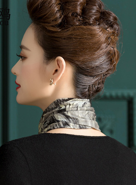 翦鸥秋冬羊毛围脖长条防寒围巾女