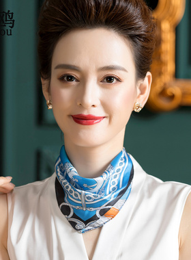 真丝小方巾女春夏季围脖遮疤领巾