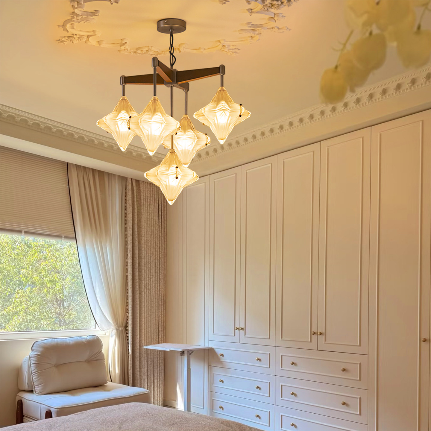 旭呈法式中古星星灯餐厅灯吊灯卧室主灯别墅楼梯灯轻奢奶油风灯具,淘宝优惠券,粉丝福利购,淘宝优惠卷