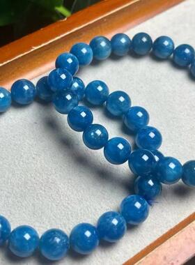 天然 蓝磷灰 单圈手链 约8毫米左右  diy配饰简约百搭礼物