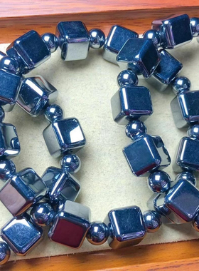 天然太赫兹方糖单圈手链 约10毫米 招财配饰简约百搭礼物