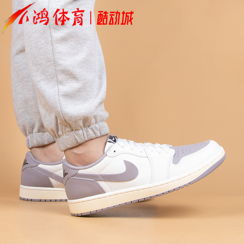 小鸿体育Air Jordan 1 Low AJ1灰白色低帮复古篮球鞋CZ0790-101-图0