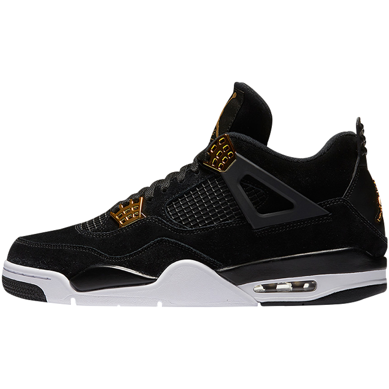 小鸿体育Air Jordan 4 AJ4华贵黑金麂皮复古篮球鞋 308497-032-图3