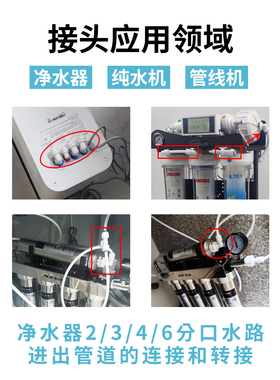 净水器带皮圈接头2分3分快接插入式密封接头3013膜壳接头世通配件