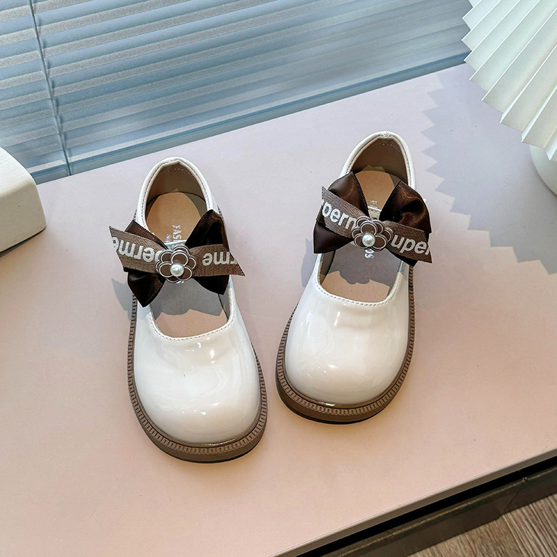 儿童小皮鞋女童鞋shoesshoes女孩软底蝴蝶结单鞋公主鞋表演鞋 - 图1