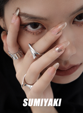 I原创板甲镜面戒指组合