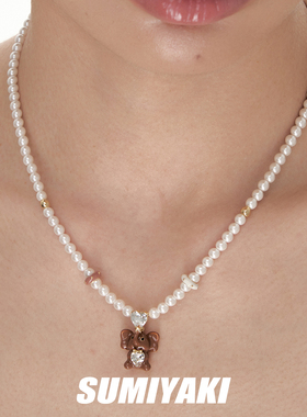 秋冬复古招财小福象珍珠项链