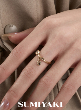 爱锁芯钥匙轻奢复古戒指组合