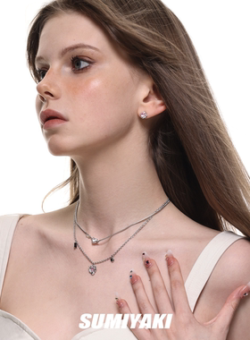 SUMIYAKI蛇骨链爱心双层项链