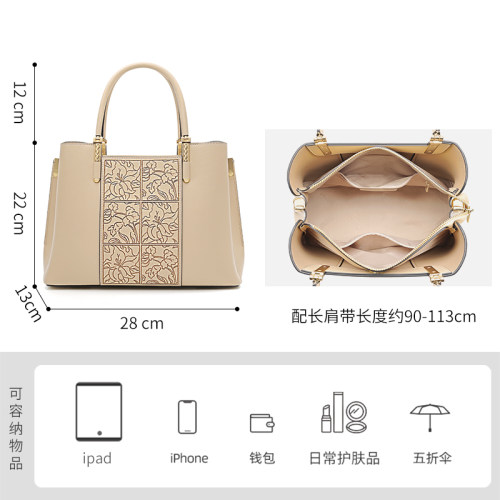 pierpolo女包新中式包包真皮刺绣女士手提包妈妈包包大气生日礼物 - 图2