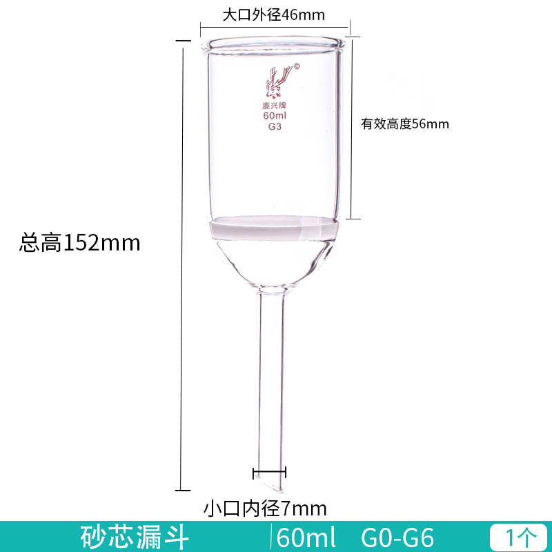 玻璃砂芯漏斗40 60 100ml 250ml 500ml-2000mlG0-G6 - 图1