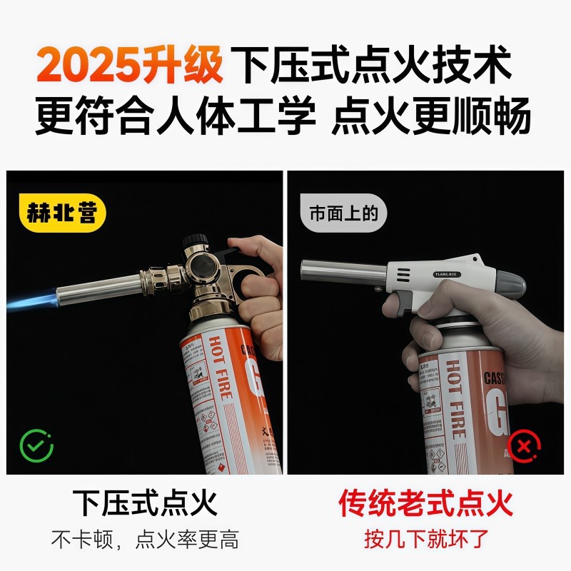 喷枪下压式喷火烤枪烧毛卡式气手持火焰喷火枪气罐点火枪家用烘焙,淘宝优惠券,粉丝福利购,淘宝优惠卷