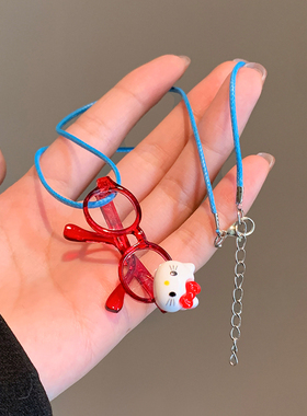 可爱kitty猫咪眼镜项链！！！