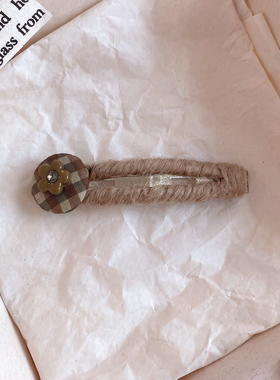 可爱卡通咖色小熊毛茸茸发夹