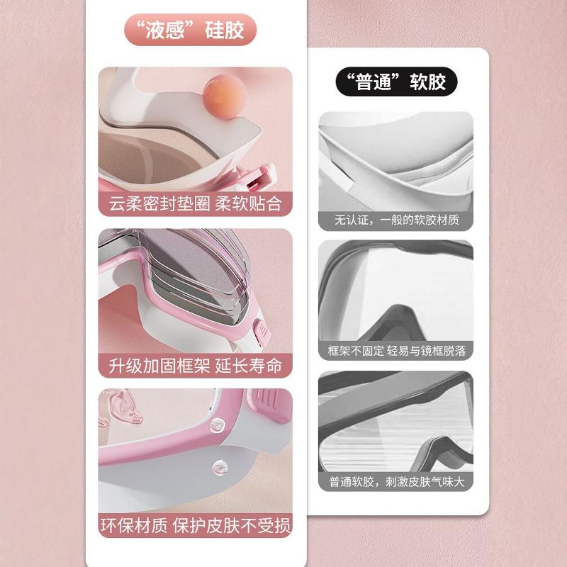 特步泳镜女士高清防雾防水近视度数大框专业泳帽套装游泳眼镜装备