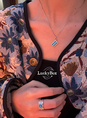 「蝶恋花」天然原矿无优化美松四叶草925银绿松石项链原创新中式