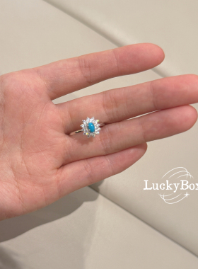 「Sunshine」天然原矿无优化美松绿松石开口925银镶钻戒指女轻奢