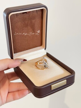 「铃兰花开」925银镀18k金开口可调节铃兰花戒指优雅小众设计指环