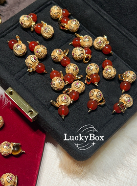 「以葫载禄」天然虎眼石红玛瑙拉丝葫芦福禄万能扣吊坠项链新中式