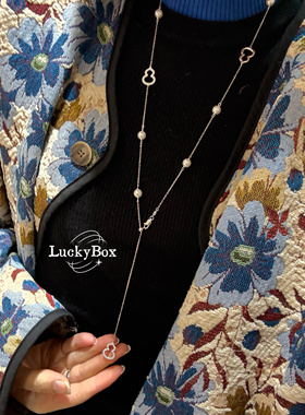 「葫光珠影」镶钻镂空葫芦长款毛衣链满天星珍珠项链轻奢小众精致