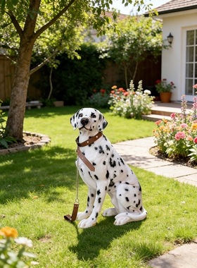 招财斑点狗玄关庭院模型仿真动物
