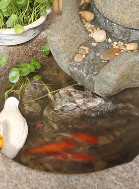 水磨坊阳台流水摆件风水轮水景观