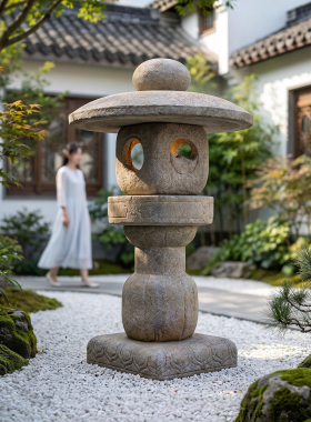 水磨坊庭院造景石灯笼太阳能灯