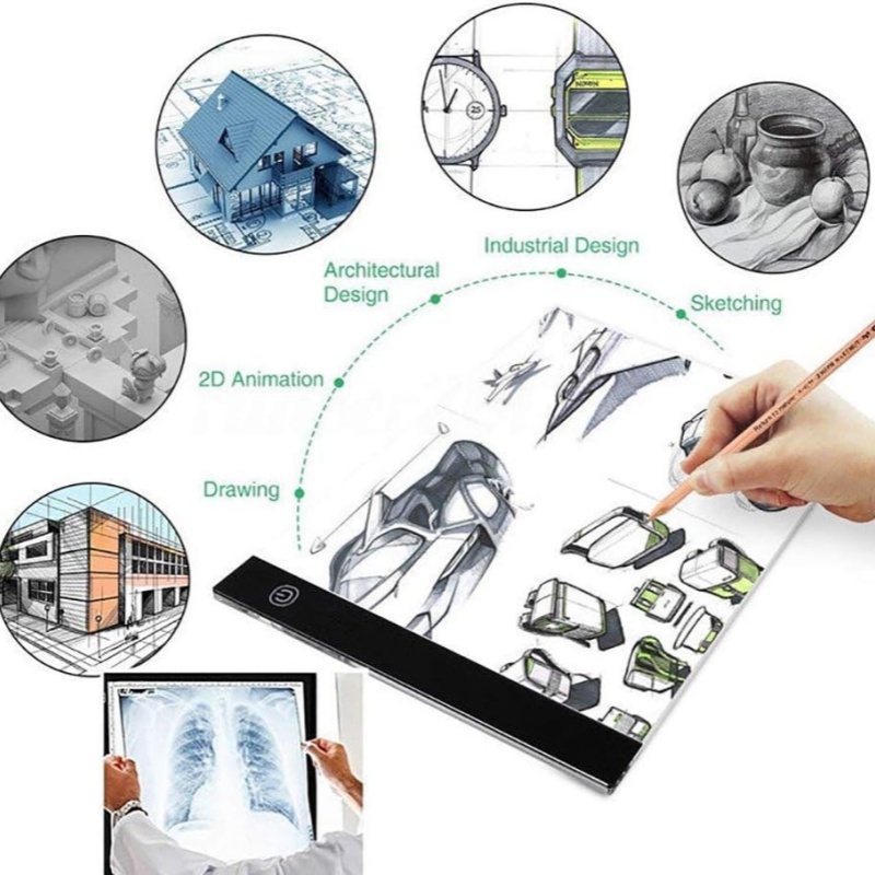A3 5 4LED透写台练字手抄绘画临摹灯板垫纯白发光护眼拓印板-图3