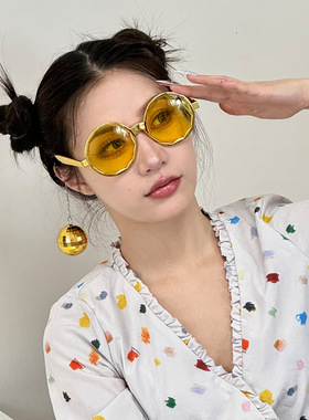 迪斯科派对搞怪装饰眼镜欧美范造型墨镜Disco立体镭射球吊球眼镜