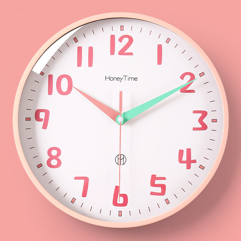 简约表客厅免打孔卡通挂钟时钟表 翰林家居挂钟