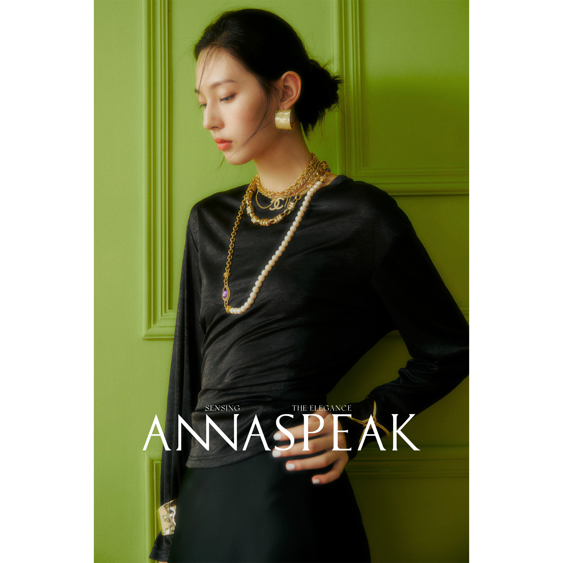 ANNASPEAK 丁达尔穿搭法则高级感纯色宽松长袖上衣AS夏季新款T恤