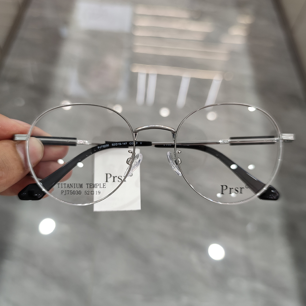 Prsr帕莎新款眼镜框架时尚复古男女近视圆形大框超轻钛架PJ75030 - 图1