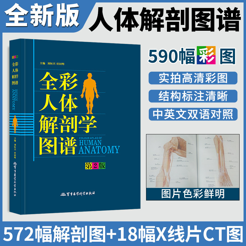 人体解剖学图谱全彩解刨速记医生用书人体结构彩色书军事医学科学出版社天一文化中英文标识图人体解刨学图谱解剖速记构造书籍_虎窝淘
