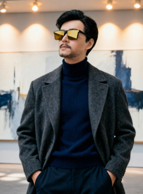 土豪金个性长方形复古墨镜男士高档开车偏光太阳眼镜钓鱼护目防晒