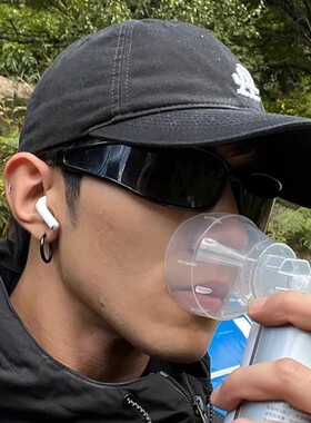 未来感2025大框发箍太阳镜男女登山护目墨镜旅游骑行帅气酷黑眼镜