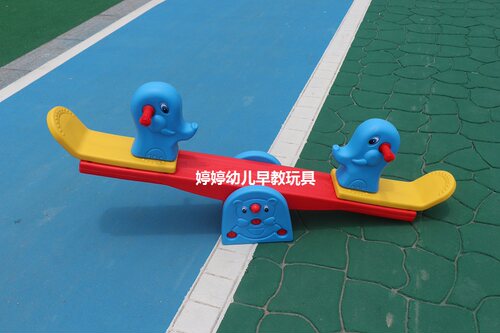 幼儿园跷跷板 加厚双人木马室内外塑料摇摇马 儿童翘翘板玩具包邮 - 图2